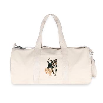 Glück ist ein Wedelschwanz-Hund-Design - Recycelte Canvas-Sporttasche von Stanley/Stella - Naturweiß - Vorne