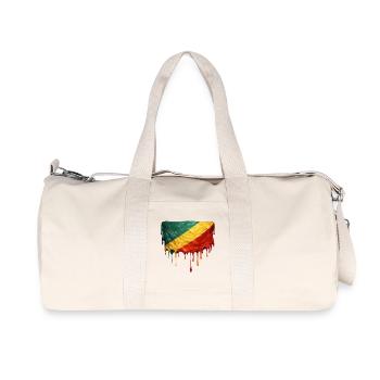 Republic of the Congo Flag Drop Art - Recycled Canvas Sports Bag by Stanley/Stella - natural - Front
