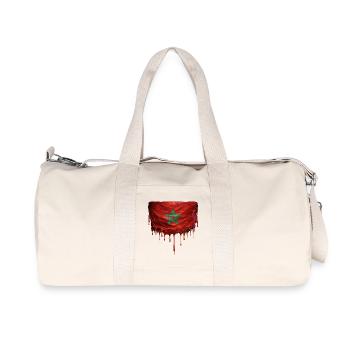 Morocco Flag Drop Art - Recycled Canvas Sports Bag by Stanley/Stella - natural - Front