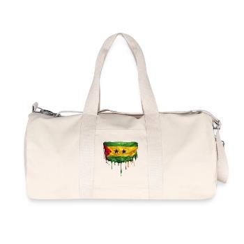 Sao Tome and Principe Flagge Tropfenkunst - Recycelte Canvas-Sporttasche von Stanley/Stella - Naturweiß - Vorne