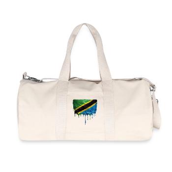 Art de la chute du drapeau de la Tanzanie - Sac de sport en toile recyclée Stanley/Stella - blanc naturel - Devant