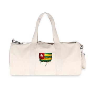 Togo Flag Drop Art - Recycled Canvas Sports Bag by Stanley/Stella - natural - Front