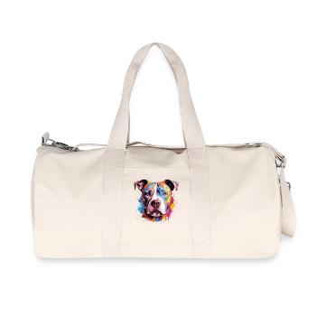 Pitbull coloré avec des éclaboussures de chien - Sac de sport en toile recyclée Stanley/Stella - blanc naturel - Devant