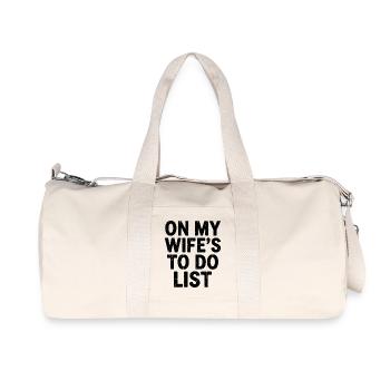 Sur la liste de choses à faire de ma femme : Design - Sac de sport en toile recyclée Stanley/Stella - blanc naturel - Devant