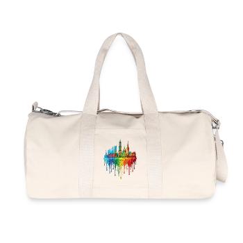 Hamburg with colorful gradient color - Recycled Canvas Sports Bag by Stanley/Stella - natural - Front