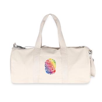 Équipe de fête de Majorque Dictionnaire colorée Malle - Sac de sport en toile recyclée Stanley/Stella - blanc naturel - Devant