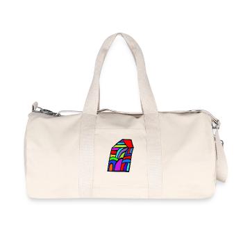 Mosaïque de maisons colorées - Sac de sport en toile recyclée Stanley/Stella - blanc naturel - Devant