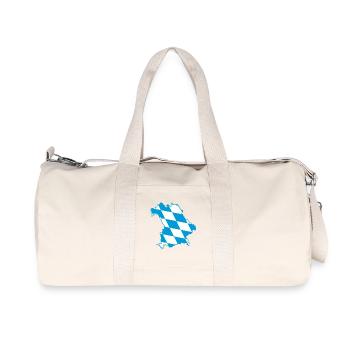 Carte de la Bavière avec motif de losanges bleu et blanc - Sac de sport en toile recyclée Stanley/Stella - blanc naturel - Devant