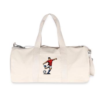Joueur de football en pleine action - Sac de sport en toile recyclée Stanley/Stella - blanc naturel - Devant