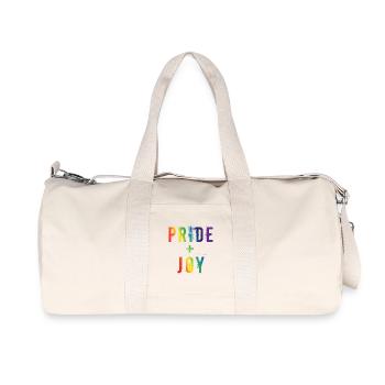 Pride Joy Rainbow LGBTQ Typography Design - Recycelte Canvas-Sporttasche von Stanley/Stella - Naturweiß - Vorne