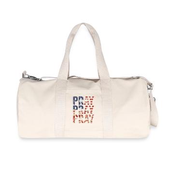 Pray On It Over It Through It – Flag Pattern - Recycelte Canvas-Sporttasche von Stanley/Stella - Naturweiß - Vorne
