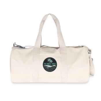 Mighty Whale Tropical Ocean Badge - Recycled Canvas Sports Bag by Stanley/Stella - natural - Front