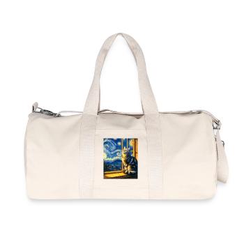 Amerikanische Kurzhaarkatze Starry Night - Recycelte Canvas-Sporttasche von Stanley/Stella - Naturweiß - Vorne