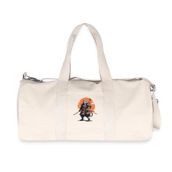 Tiger-Samurai in Ember Moon - Recycelte Canvas-Sporttasche von Stanley/Stella - Naturweiß - Vorne