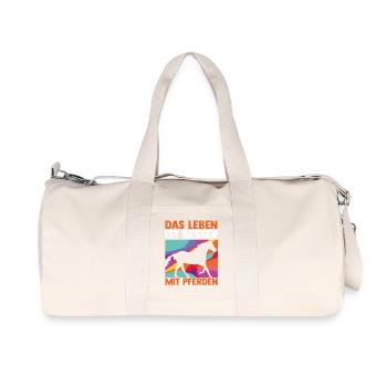 Reiten Pferdeliebhaber Reiterhof Pferde - Recycelte Canvas-Sporttasche von Stanley/Stella - Naturweiß - Vorne