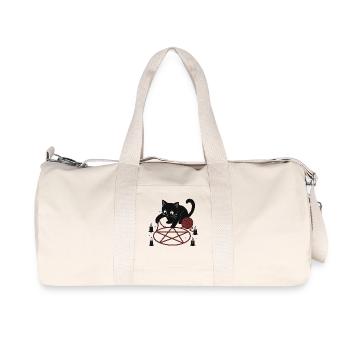 Cat in Pentagram - Recycled Canvas Sports Bag by Stanley/Stella - natural - Front