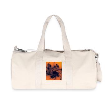 Fraktalorange Wirbelkunst - Recycelte Canvas-Sporttasche von Stanley/Stella - Naturweiß - Vorne