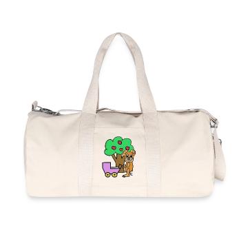 Teddy Mom Bear Child Baby Kids - Recycled Canvas Sports Bag by Stanley/Stella - natural - Front