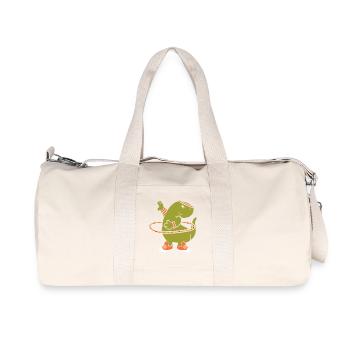 Hula Hup Hiller Hullern Huller Hoop Dino T Rex - Recycelte Canvas-Sporttasche von Stanley/Stella - Naturweiß - Vorne