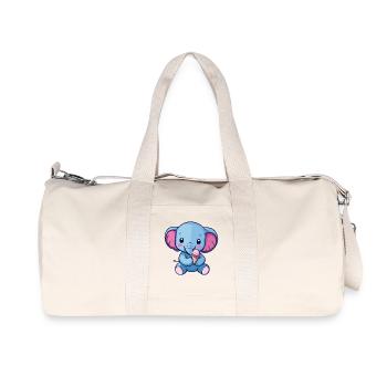 Blauer Elefanten Eisgenuss - Recycelte Canvas-Sporttasche von Stanley/Stella - Naturweiß - Vorne