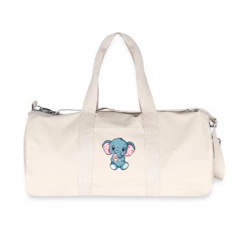 Kuschelig Elefant Eiscreme Illustration - Recycelte Canvas-Sporttasche von Stanley/Stella - Naturweiß - Vorne