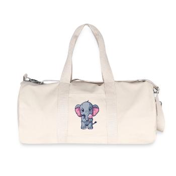 Kleiner Elefant Eiscreme Freund - Recycelte Canvas-Sporttasche von Stanley/Stella - Naturweiß - Vorne