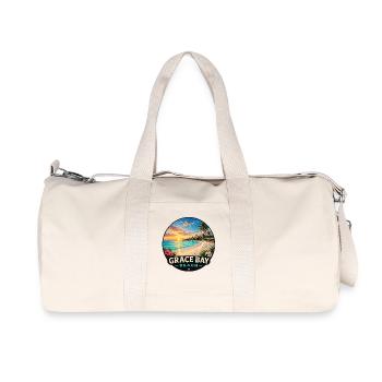 Vacances de vacances dans les Caraïbes à Grace Bay Beach Coucher de soleil - Sac de sport en toile recyclée Stanley/Stella - blanc naturel - Devant