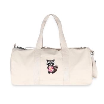 Kuschel Waschbär mit Blume - Recycelte Canvas-Sporttasche von Stanley/Stella - Naturweiß - Vorne