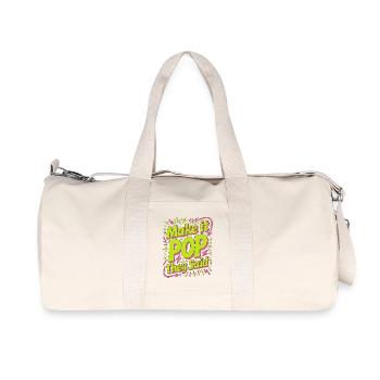 Print Designer Make It Pop They Said Print Expert - Recycled Canvas Sports Bag by Stanley/Stella - natural - Front