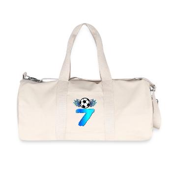 7th Birthday Seven Soccer - Recycled Canvas Sports Bag by Stanley/Stella - natural - Front