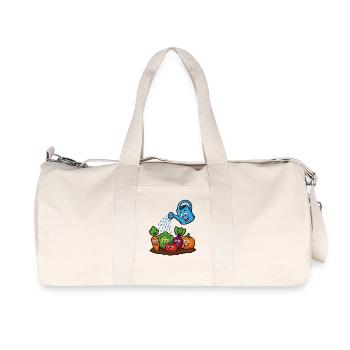 Happy Garden Vegetables Gießen Kawaii - Recycelte Canvas-Sporttasche von Stanley/Stella - Naturweiß - Vorne