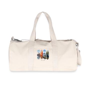 Maine Vacation Travel – Coast & Wilderness Motif - Recycled Canvas Sports Bag by Stanley/Stella - natural - Front