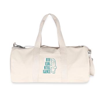 Artificial Intelligence Circuit Face Design - Recycled Canvas Sports Bag by Stanley/Stella - natural - Front