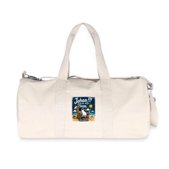  Jahaa mache ich später vielleicht Lustige Möwe im - Recycelte Canvas-Sporttasche von Stanley/Stella - Naturweiß - Vorne