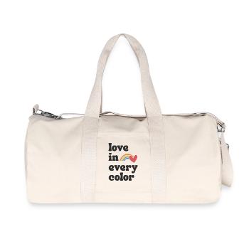 Love in every Color Pride - Recycelte Canvas-Sporttasche von Stanley/Stella - Naturweiß - Vorne