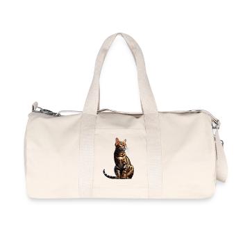 Bengalkatze - Recycelte Canvas-Sporttasche von Stanley/Stella - Naturweiß - Vorne
