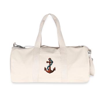 Symbole d’ancre Port - Sac de sport en toile recyclée Stanley/Stella - blanc naturel - Devant