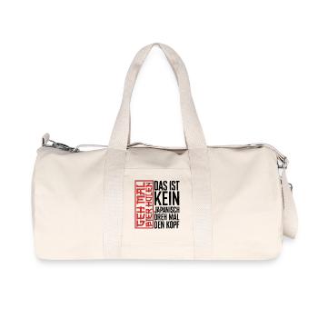 Das ist kein Japanisch Dreh mal den Kopf - Recycelte Canvas-Sporttasche von Stanley/Stella - Naturweiß - Vorne
