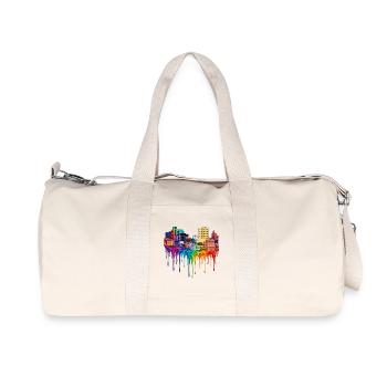 El Paso Texas Tropfende Farbe - Recycelte Canvas-Sporttasche von Stanley/Stella - Naturweiß - Vorne