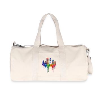 Indianapolis Indiana Dripping Paint - Recycled Canvas Sports Bag by Stanley/Stella - natural - Front