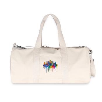 Los Angeles California Dripping Art - Recycled Canvas Sports Bag by Stanley/Stella - natural - Front