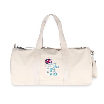 EXANGLIA (Blau) - Recycelte Canvas-Sporttasche von Stanley/Stella - Naturweiß - Vorne