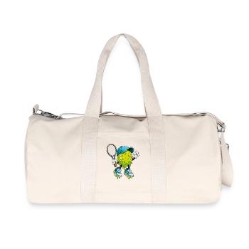 Tropfender Tennisballspieler-Humor auf dem Spielfeld - Recycelte Canvas-Sporttasche von Stanley/Stella - Naturweiß - Vorne