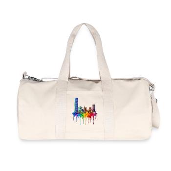 Oklahoma City Oklahoma Dripping Art - Recycled Canvas Sports Bag by Stanley/Stella - natural - Front
