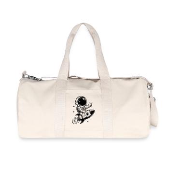 Astronaut on rocket space adventure - Recycled Canvas Sports Bag by Stanley/Stella - natural - Front