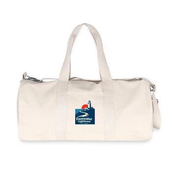 Mallorca Road Cycling Formentor Lighthouse Cap de  - Recycelte Canvas-Sporttasche von Stanley/Stella - Naturweiß - Vorne
