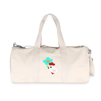 Printemps des Enfants Poulet Fleurs - Sac de sport en toile recyclée Stanley/Stella - blanc naturel - Devant