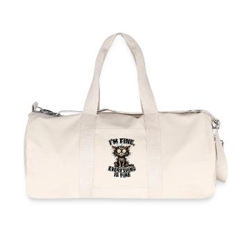 Katzenwitz: Everything is fine - Recycled Canvas Sports Bag by Stanley/Stella - natural - Front