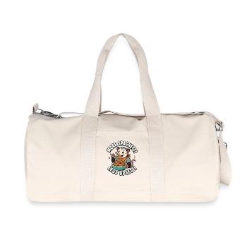 Mehr Spaghetti, weniger Ärger, Opossum-Kinder-Spag - Recycelte Canvas-Sporttasche von Stanley/Stella - Naturweiß - Vorne