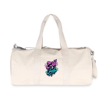 افرح و عيش | Arabisch-tunesisches Zitat - Recycelte Canvas-Sporttasche von Stanley/Stella - Naturweiß - Vorne